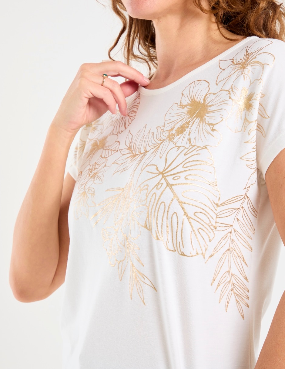 "playera" "manga" corta primavera - verano "cuello" redondo "para mujer" 4