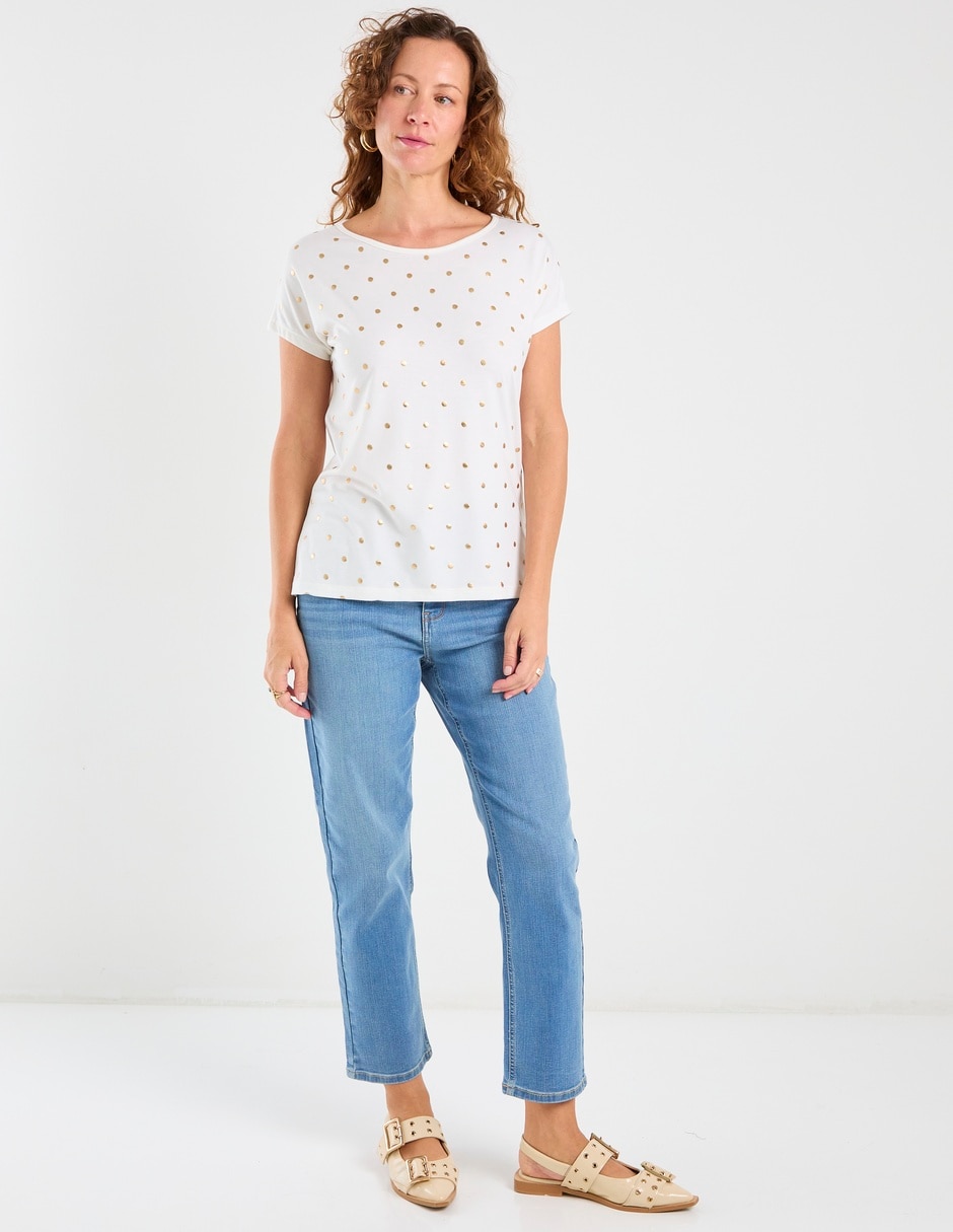 Playera manga corta Morango cuello redondo para mujer