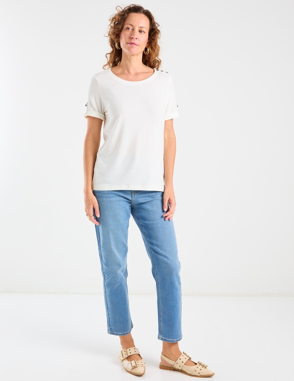 Playera manga corta cuello redondo mujer 4