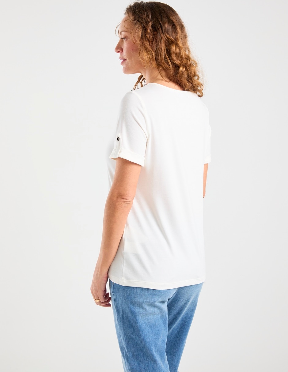 Playera manga corta cuello redondo mujer 6