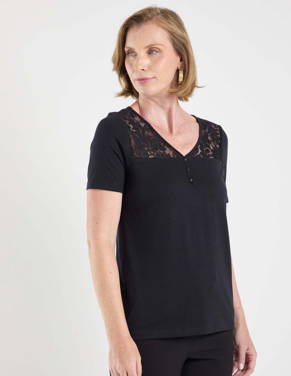 Playera manga corta cuello v mujer 5