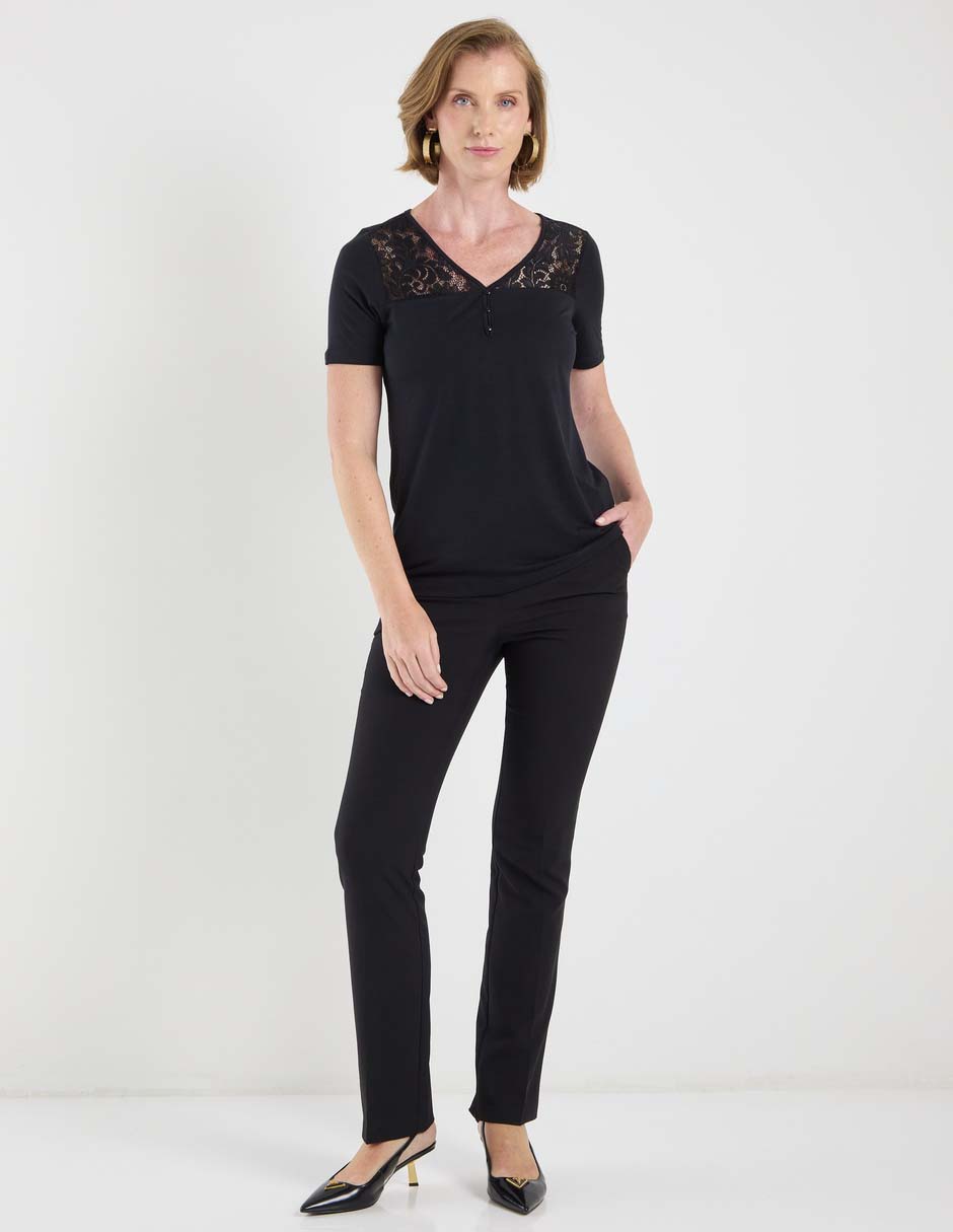 Playera manga corta cuello v mujer 4