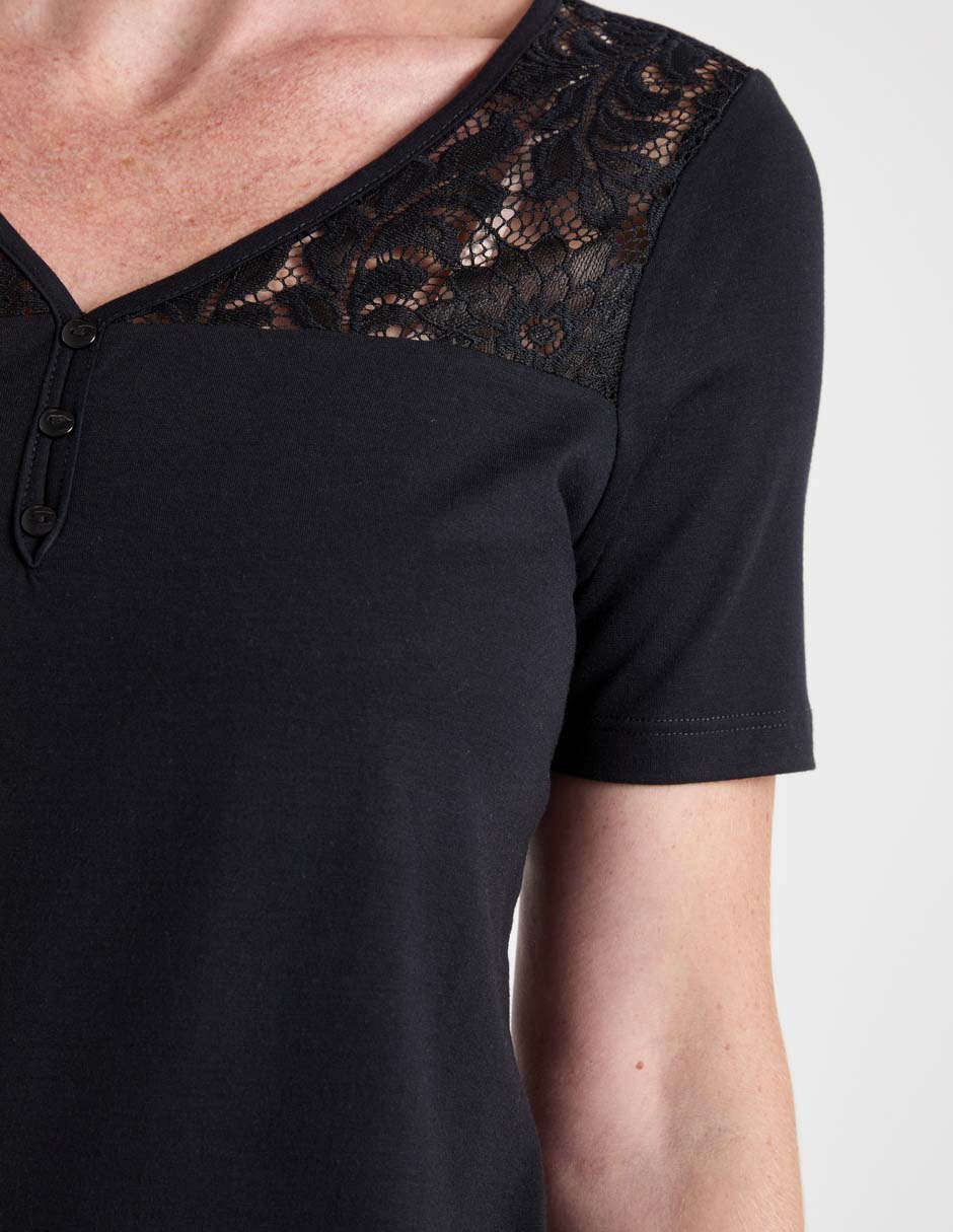 Playera manga corta cuello v mujer 2