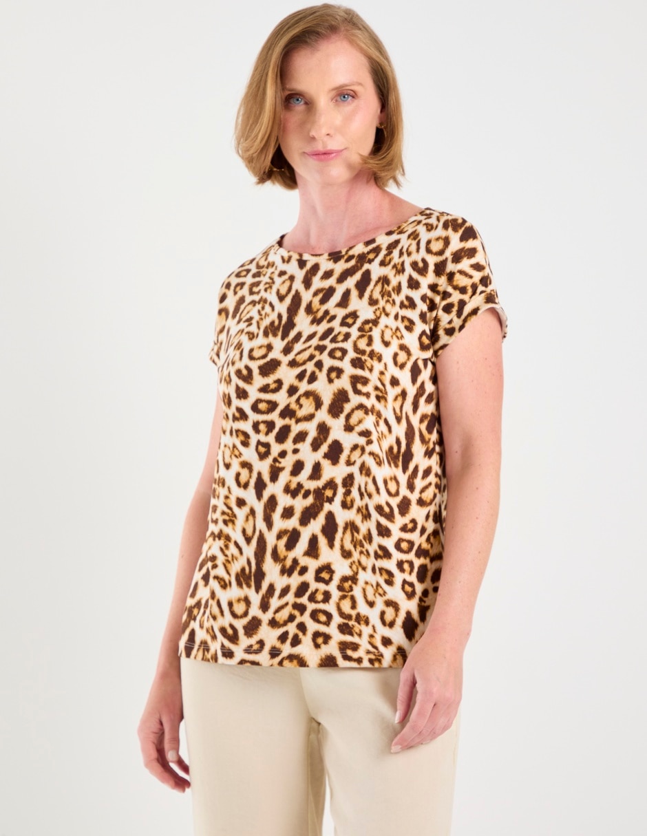 Playera manga corta cuello redondo mujer 5