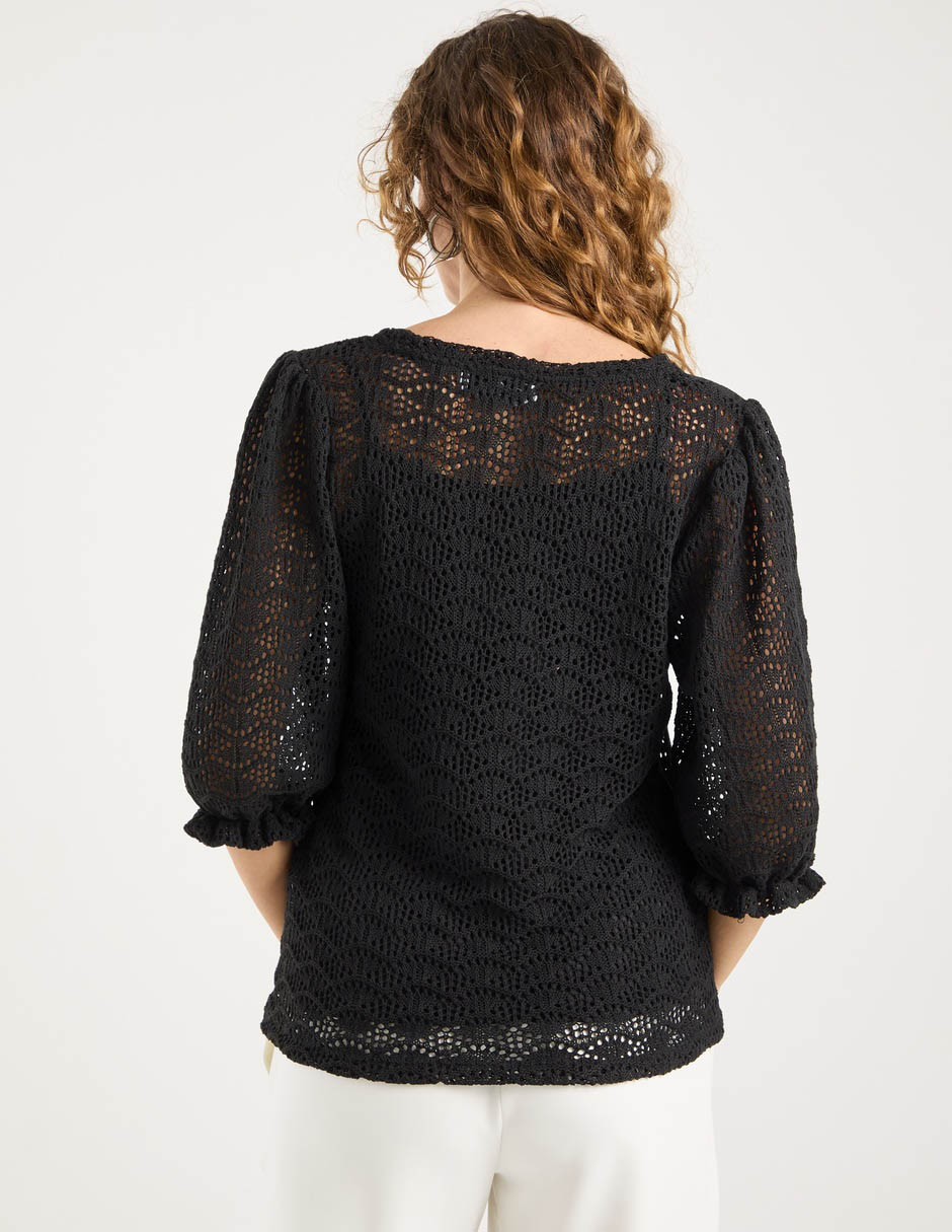Playera manga 3/4 cuello redondo para mujer 11