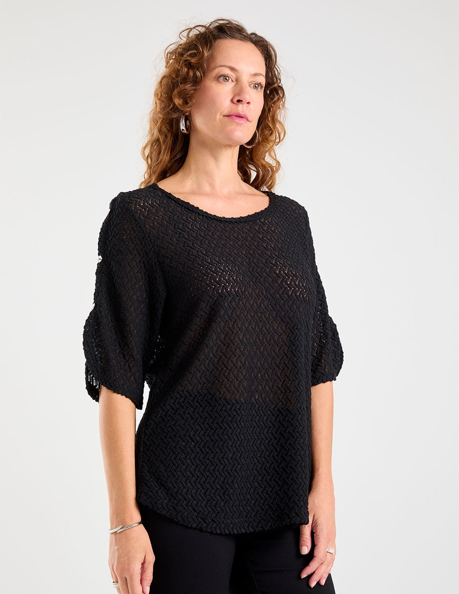 Playera manga cuello redondo para mujer 2