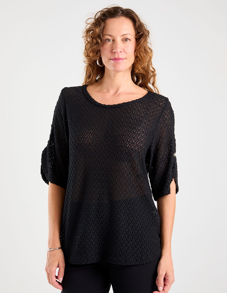 Playera manga cuello redondo para mujer