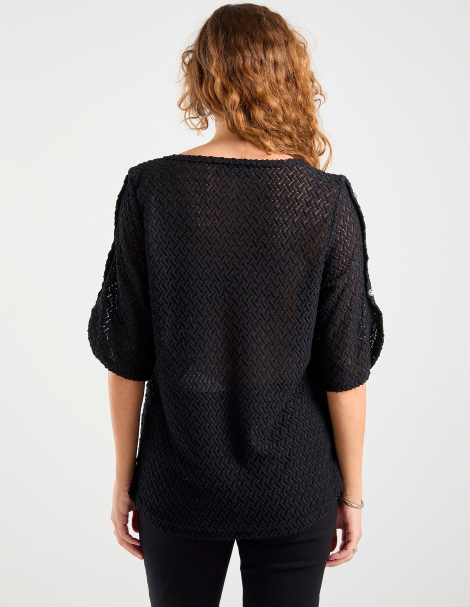 Playera manga 3/4 cuello redondo para mujer 6