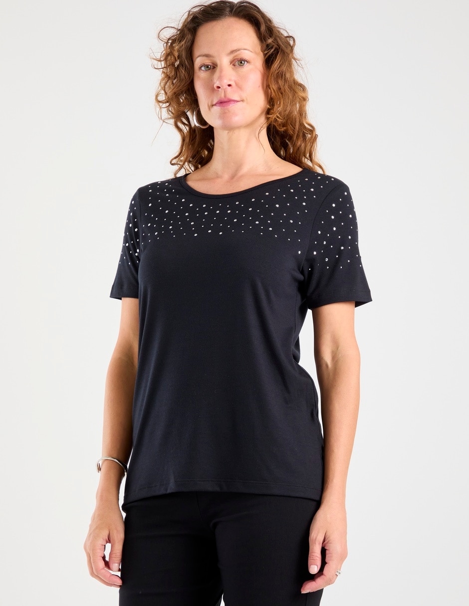 Playera manga corta cuello redondo mujer Playera manga corta cuello redondo mujer