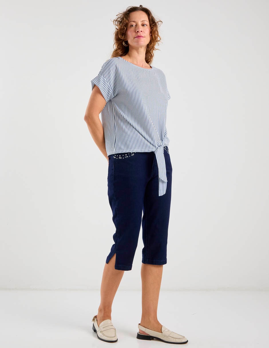 Pantalón capri recto para mujer 4