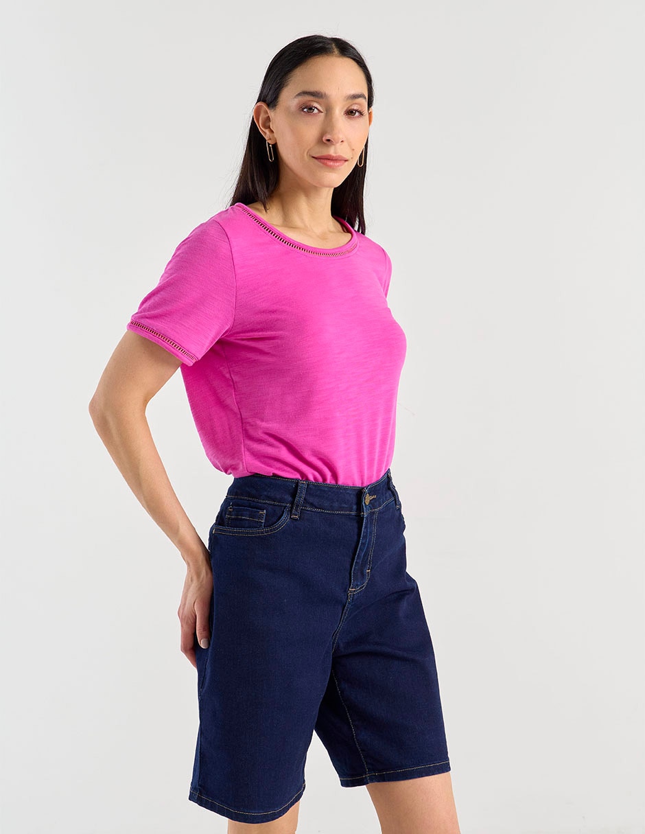 Bermuda de mezclilla para mujer
