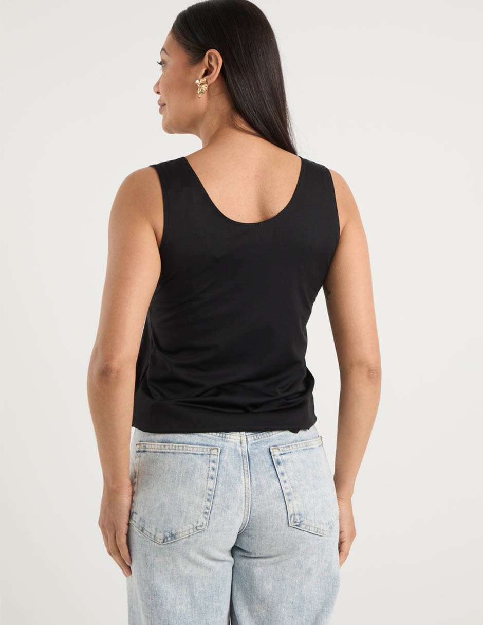 Top Chico's escote redondo tirante ancho