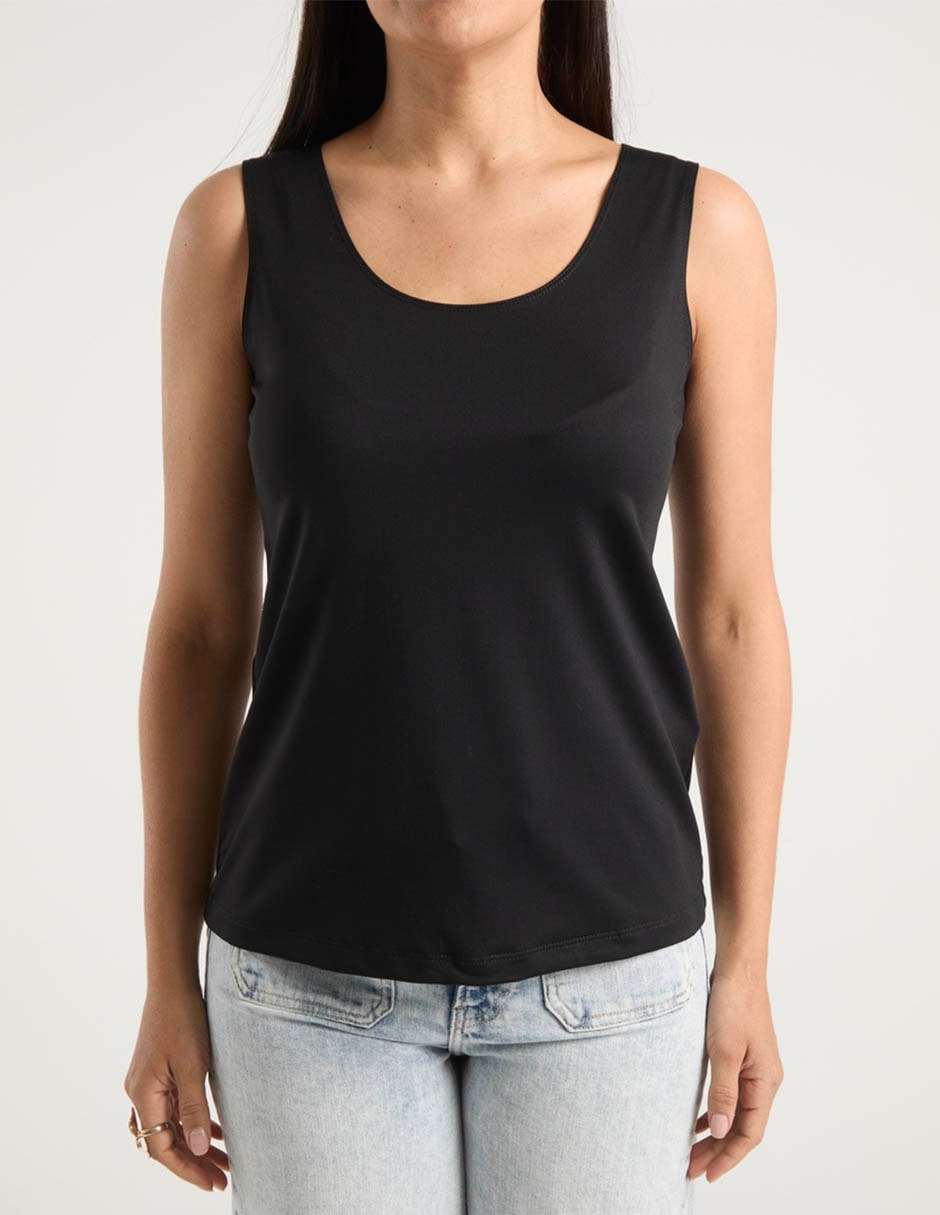 Top Chico's escote redondo tirante ancho