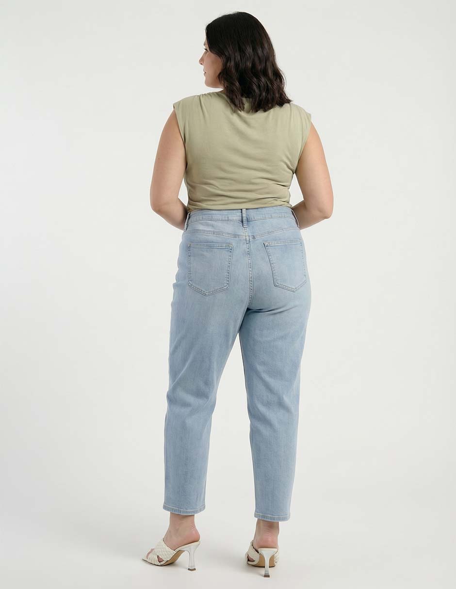 Jeans amplio cintura baja para mujer 5