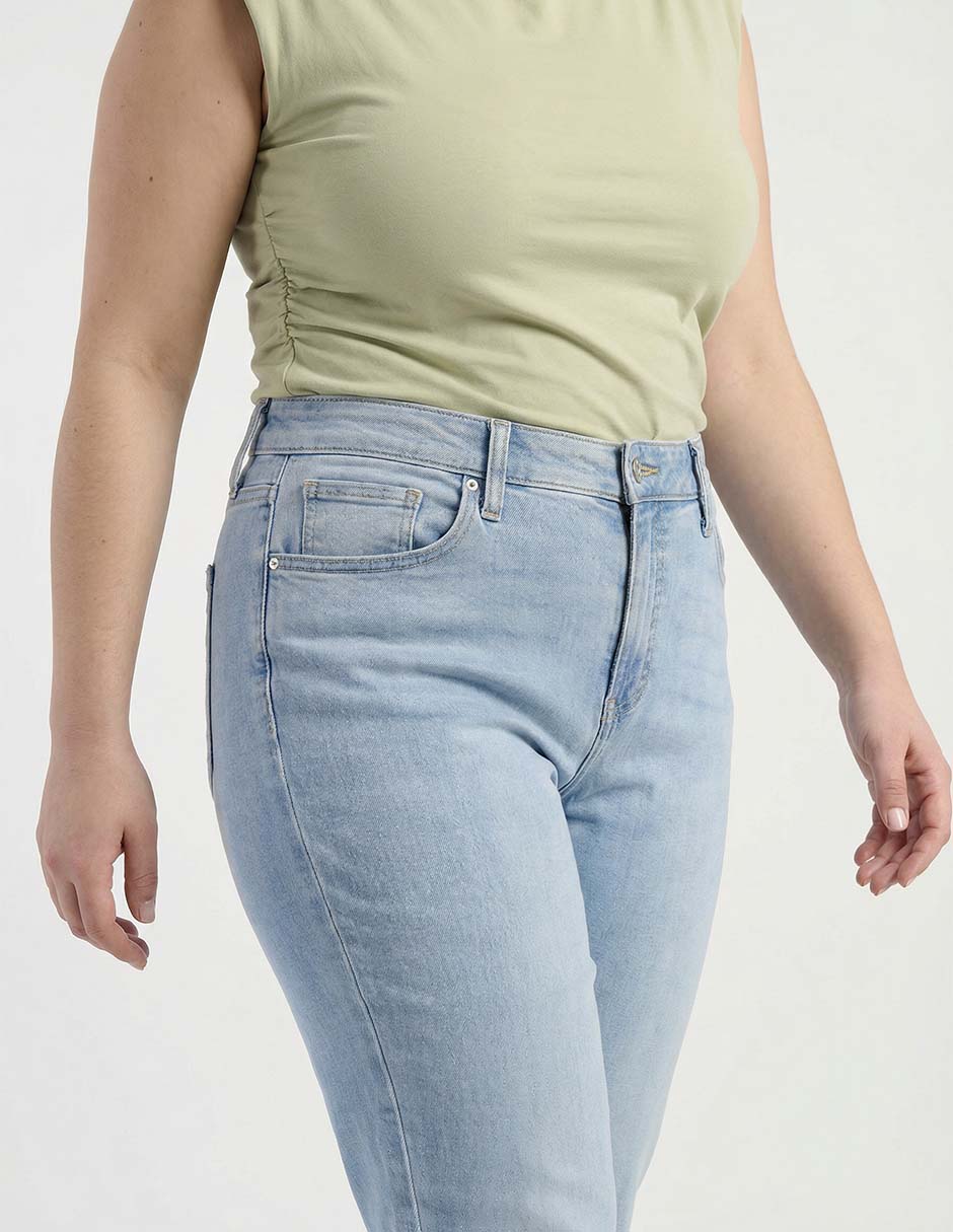 Jeans amplio cintura baja para mujer 3