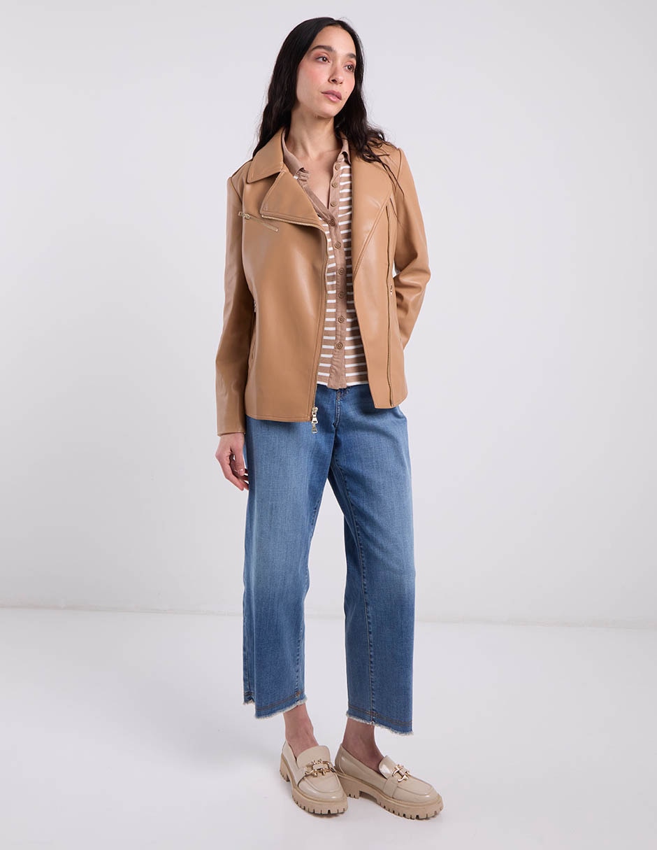 Jeans relaxed amplio cintura baja para mujer 7