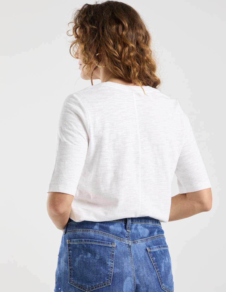Blusa manga al codo para mujer 7