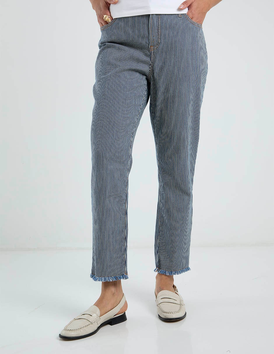 Jeans straight cintura media para mujer 1