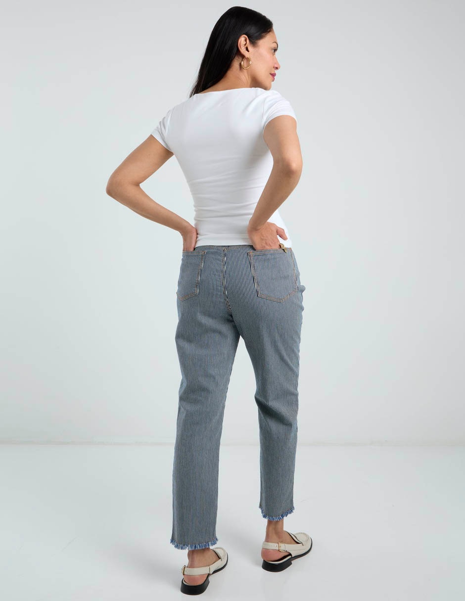 Jeans straight cintura media para mujer 5