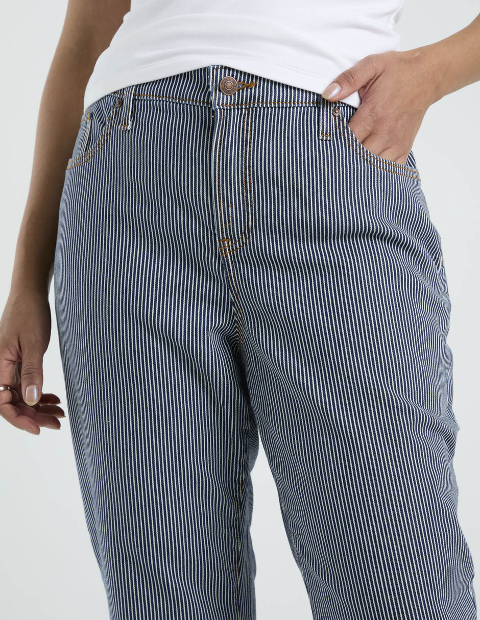 Jeans straight cintura media para mujer 7