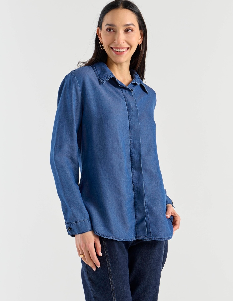 Blusa camisera manga larga para mujer 7