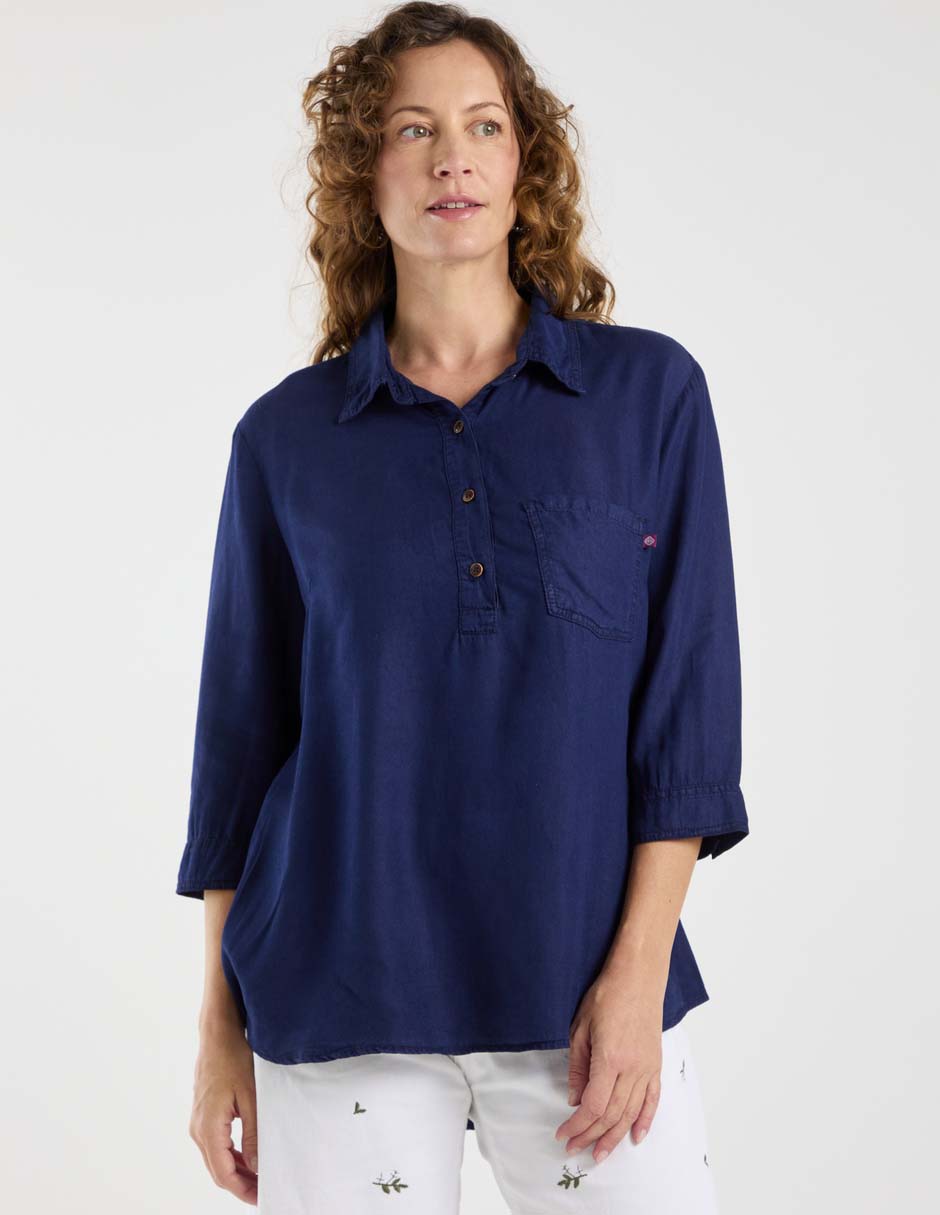 Blusa camisera manga 3/4 para mujer 1