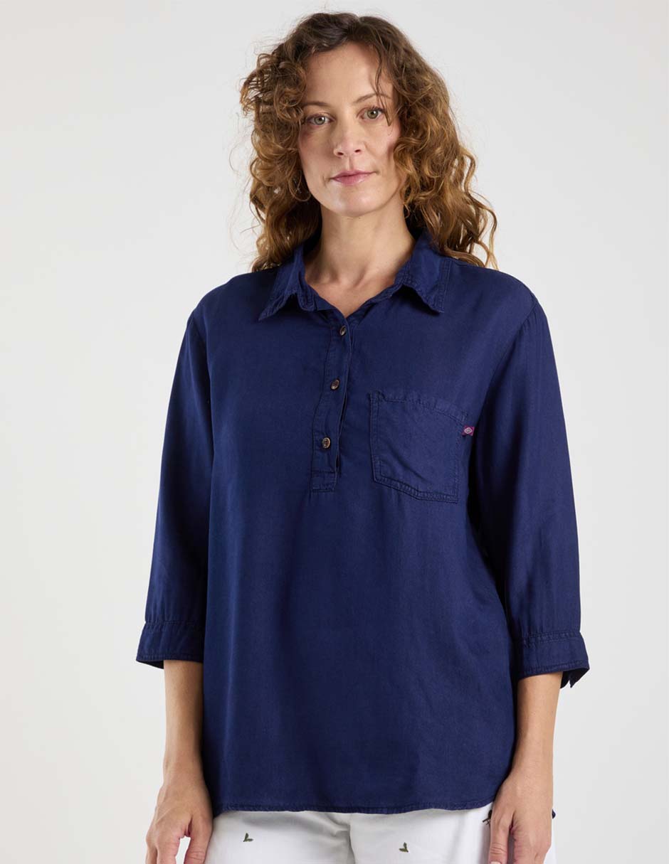 Blusa camisera manga 3/4 para mujer 7