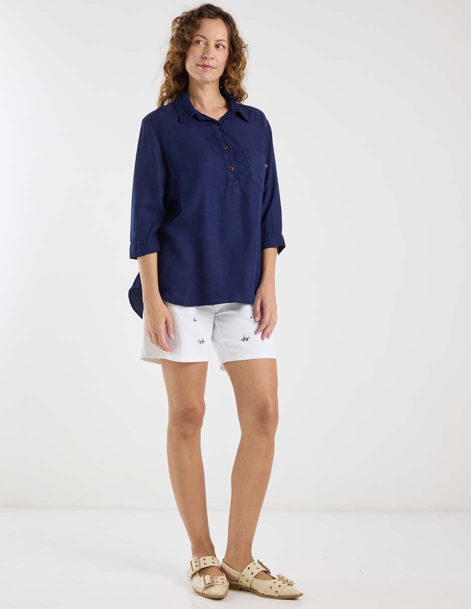 Blusa camisera manga 3/4 para mujer 8