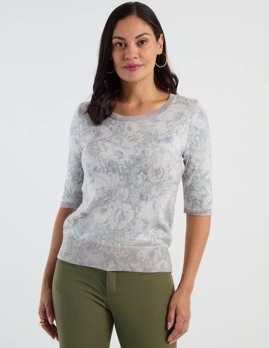 Blusa manga al codo para mujer