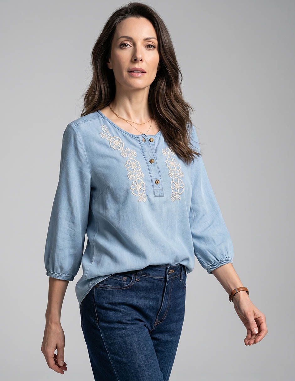 Blusa manga larga para mujer