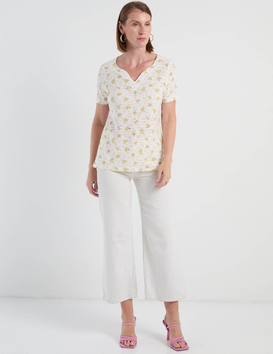 Playera manga corta cuello redondo para mujer 3