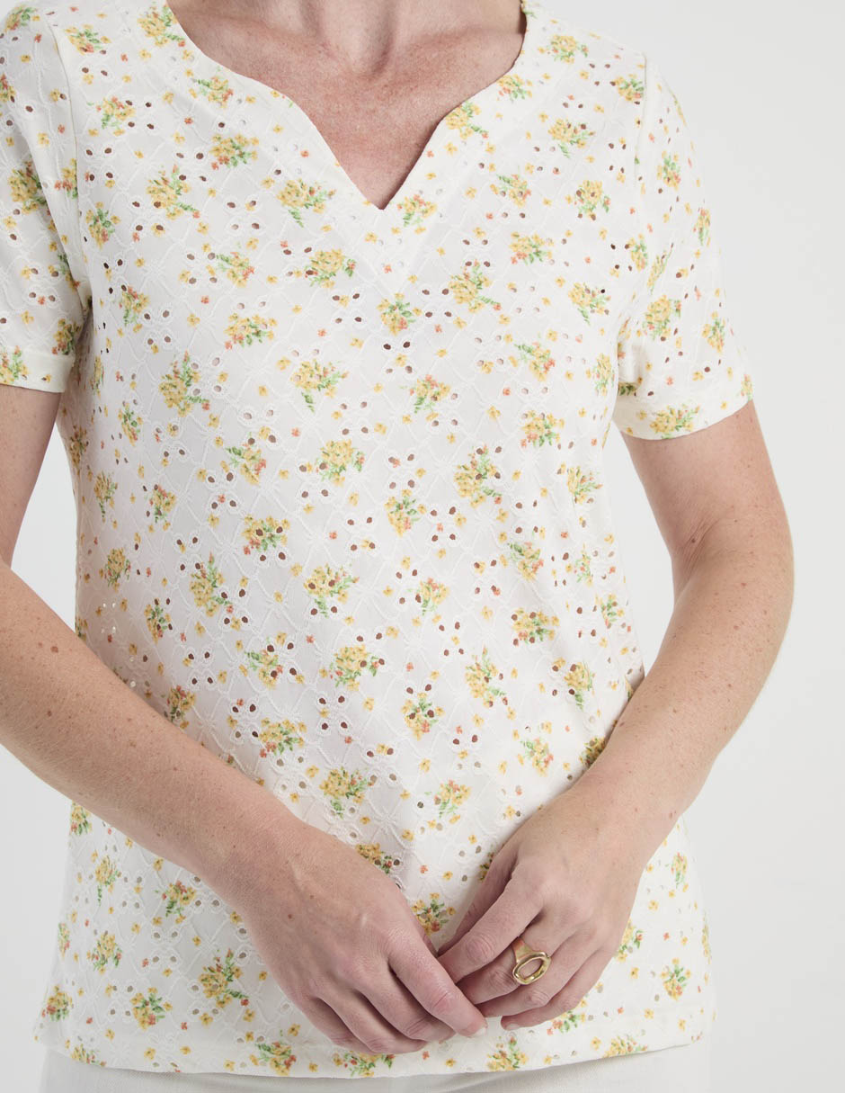 Playera manga corta Morango cuello redondo para mujer