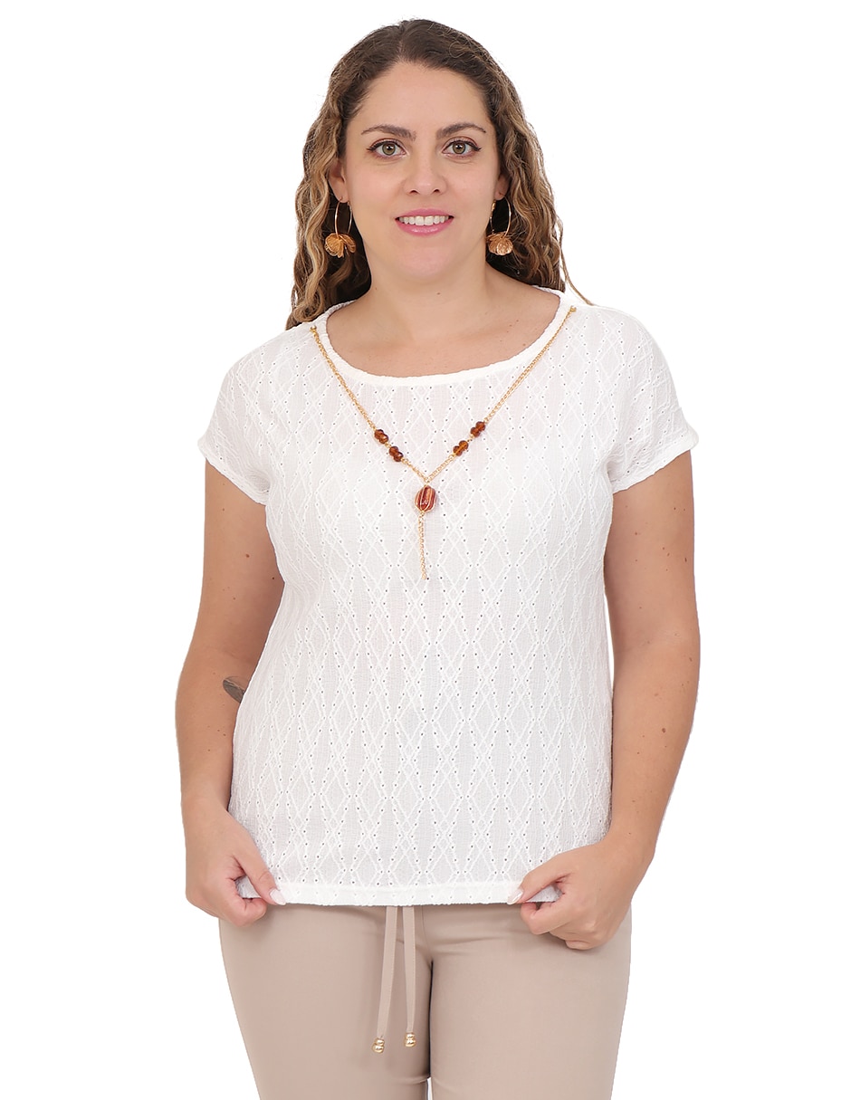 Blusa manga corta para mujer