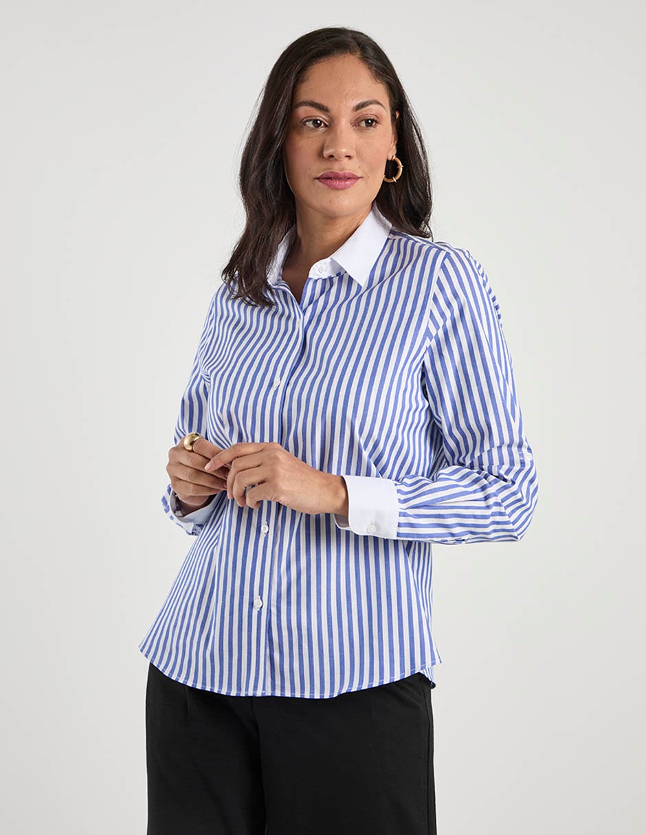 Blusa camisera manga larga para mujer 7
