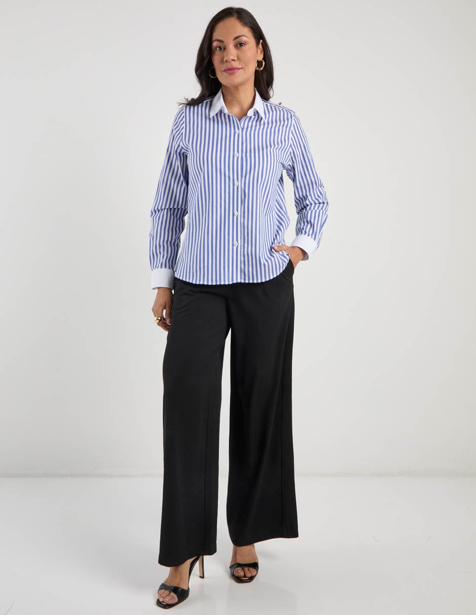 Blusa camisera manga larga para mujer 8