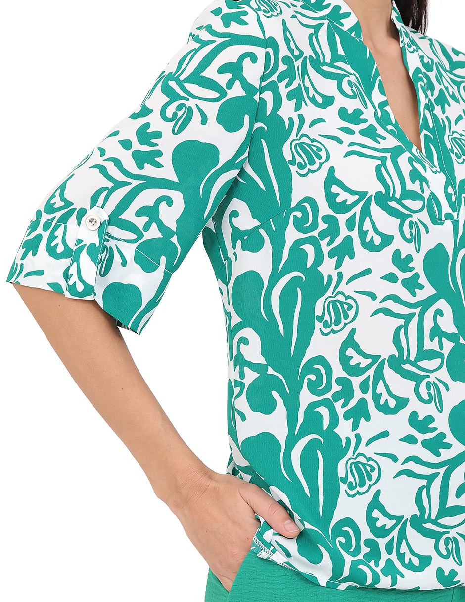 Blusa manga al codo para mujer 4
