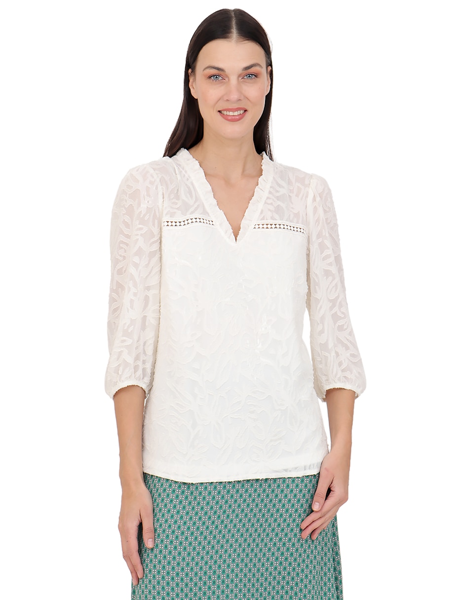 Blusa manga 3/4 para mujer Blusa manga 3/4 para mujer