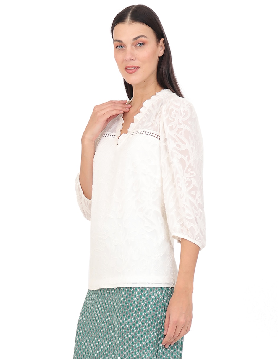 Blusa duplan manga 3/4 para mujer