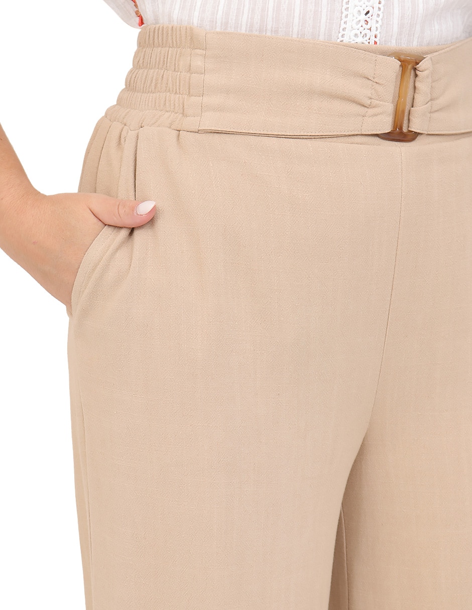 Pantalón duplan petite amplio para mujer