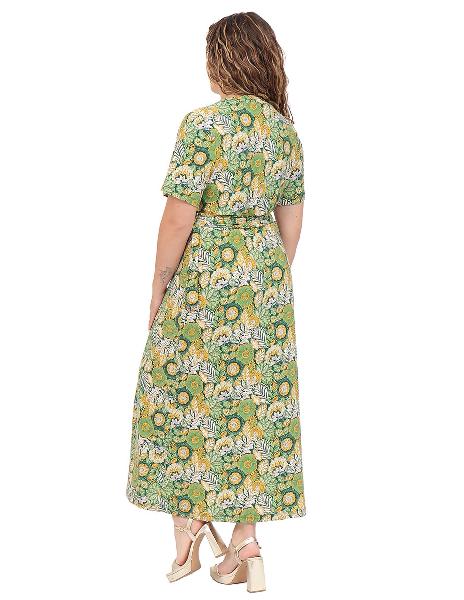 Vestido midi casual duplan petite para mujer