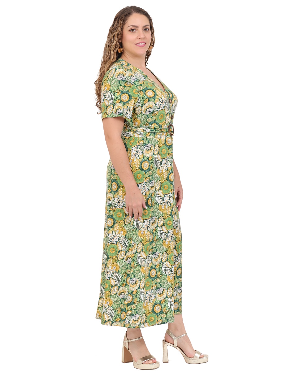 Vestido midi casual duplan petite para mujer