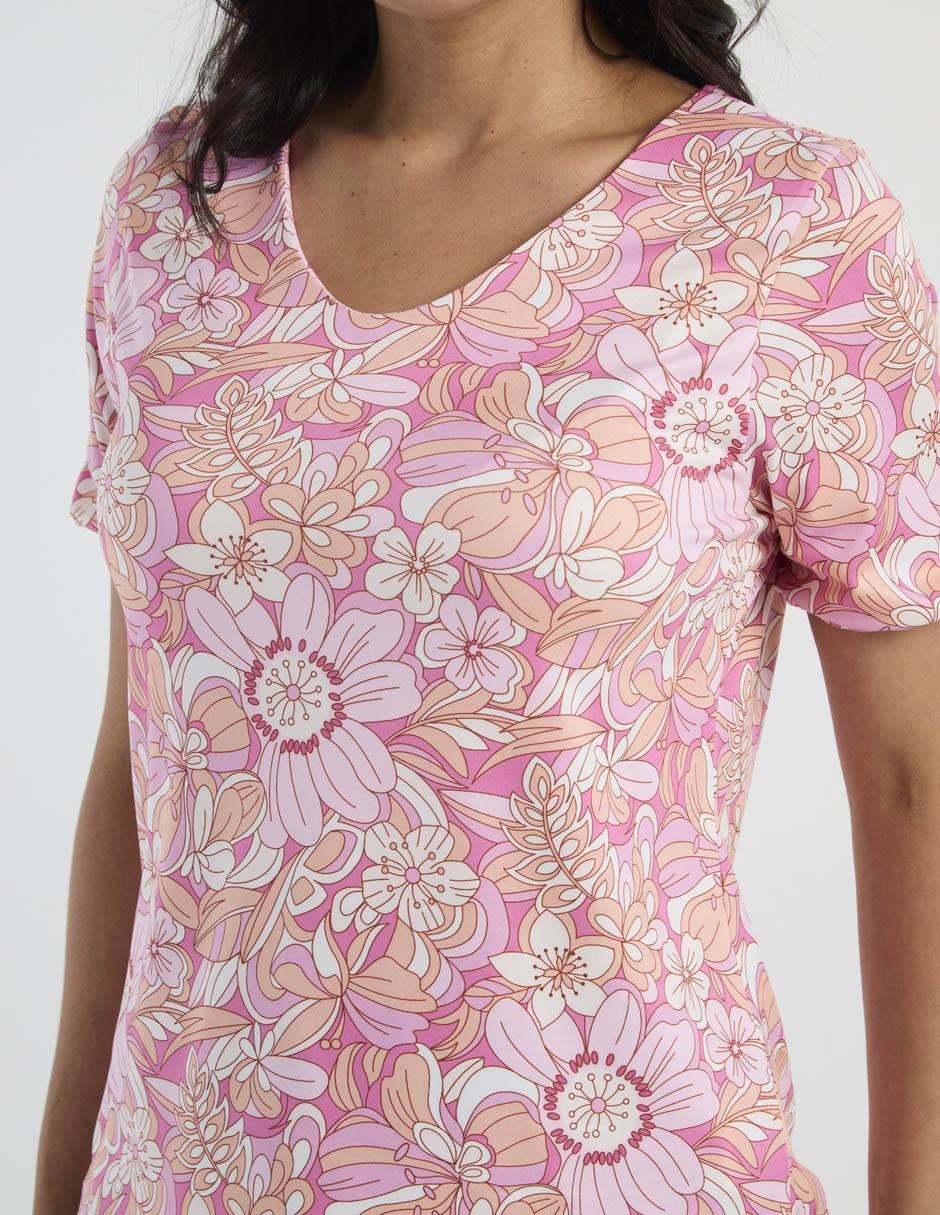 Playera manga corta cuello v para mujer 4