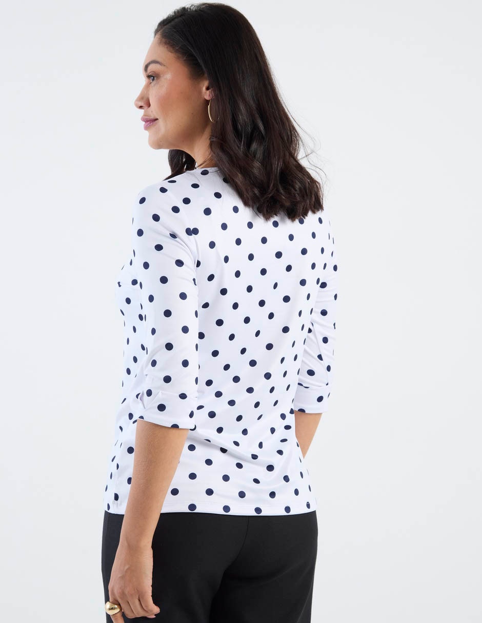 Playera manga 3/4 cuello redondo para mujer 2
