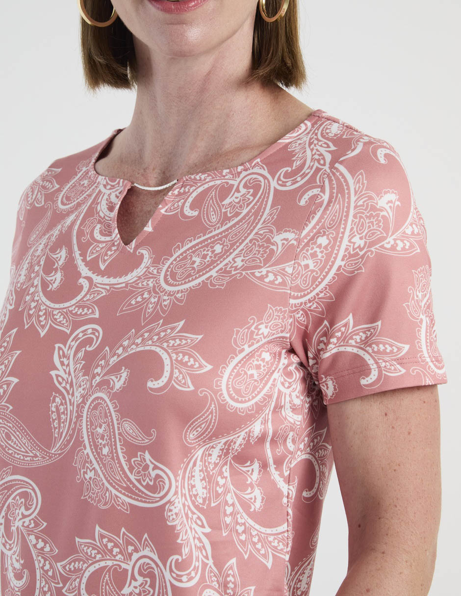 Playera manga corta Morango cuello cuadrado para mujer