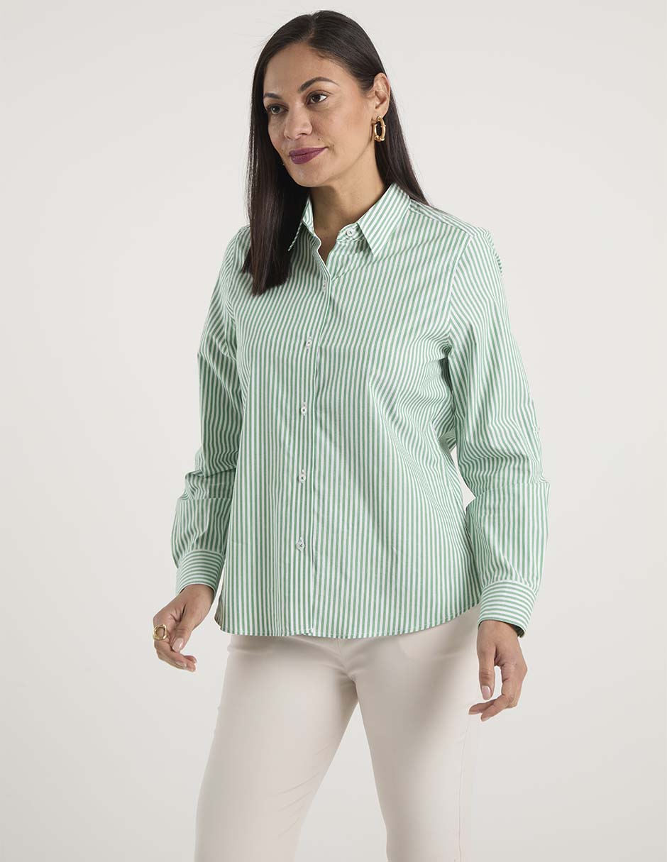 Blusa camisera manga larga para mujer 7