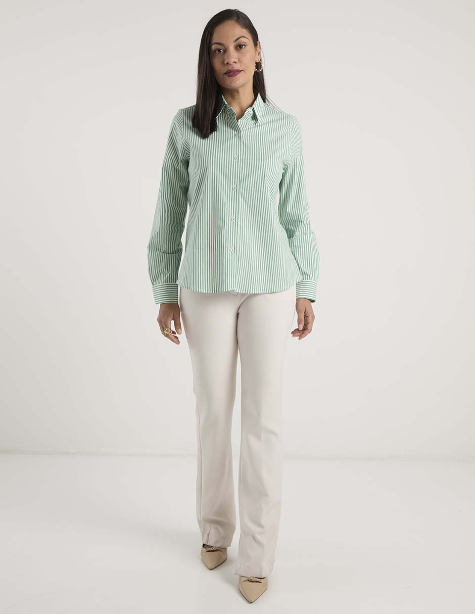 Blusa camisera manga larga para mujer 8