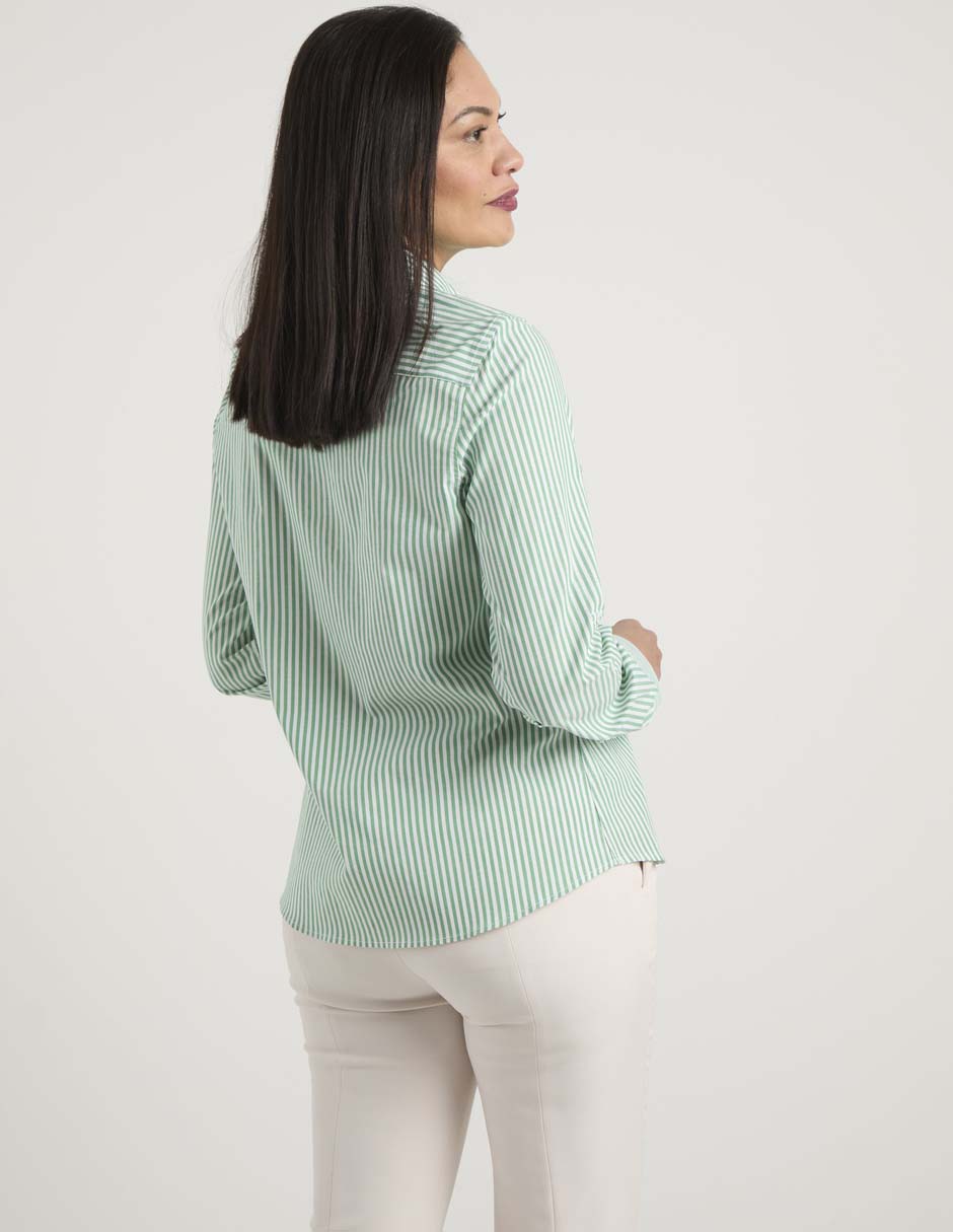 Blusa camisera manga larga para mujer 11