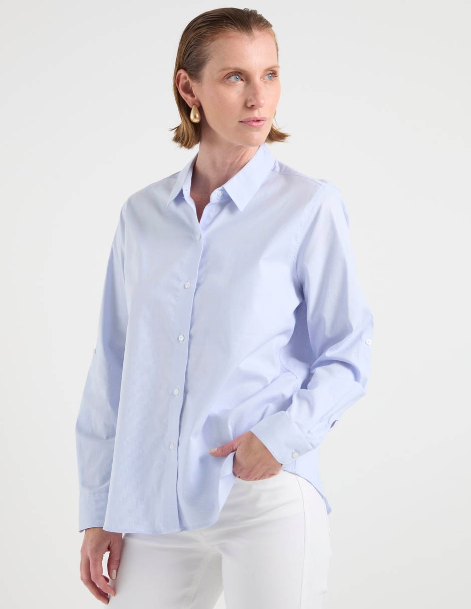 Blusa camisera manga larga para mujer 1