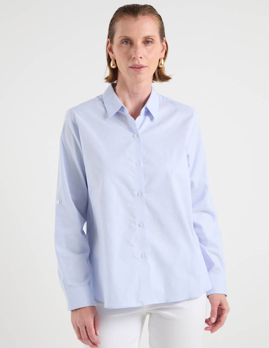 Blusa camisera manga larga para mujer 8