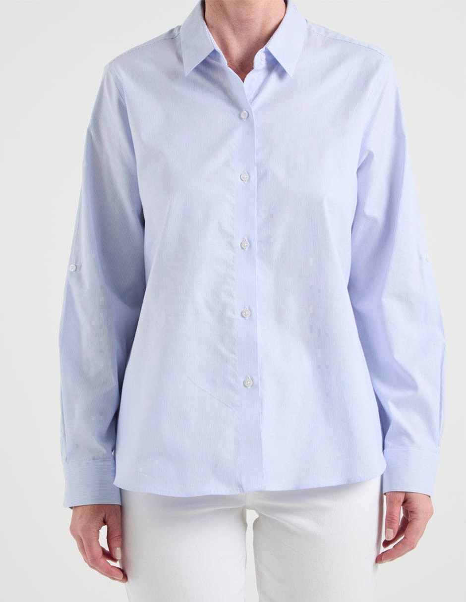 Blusa camisera manga larga para mujer 13
